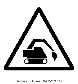 Warning Do Not Dig Do Not Use Back HoeSymbol Sign ,Vector Illustration, Isolate On White Background Label. EPS10