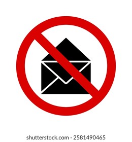 Warning do not e mail or message sign and symbol graphic design vector