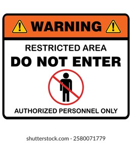  Warning, do not enter, authorized personnel only, sticker