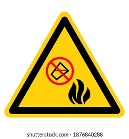 Warning Do Not Extinguish With Water Symbol Sign ,Vector Illustration, Isolate On White Background Label .EPS10