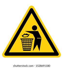 Warning Do Not Litter Symbol Sign, Vector Illustration, Isolate On White Background Label .EPS10