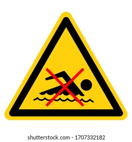 Warning Do not Swimming Area Symbol Sign, Vector Illustration, Isolate On White Background Label. EPS10