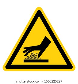 Warning Do Not Touch Hot Surface Symbol Sign, Vector Illustration, Isolate On White Background Label .EPS10