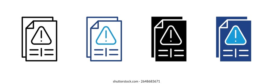 Warning Document Icon Element For Design