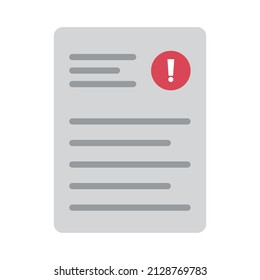 Warning document. Virus infection files. Vectors.