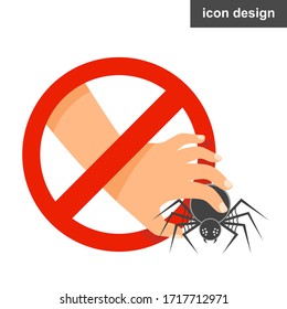 Warning Don't Touch Spider Icon