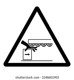 Warning Drawing In Hand Crush Hazard Symbol Sign ,Vector Illustration, Isolate On White Background Label. EPS10
