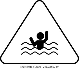 advertencia señal de ahogamiento, advertencia señal de agua profunda, icono de ahogamiento