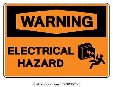 Warning Electrical Hazard Symbol Sign,Vector Illustration, Isolate On White Background Label. EPS10