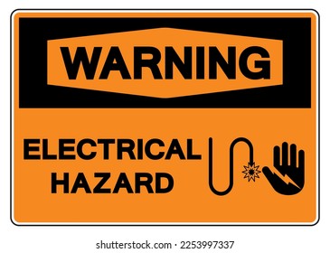 Warning Electrical Hazard Symbol Sign,Vector Illustration, Isolate On White Background Label. EPS10