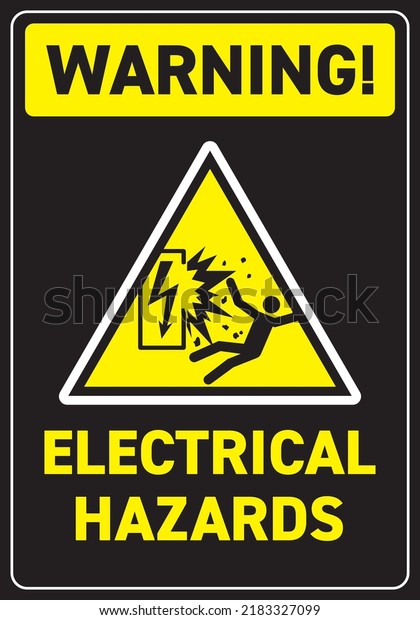 Warning Electrical Hazards Sign Vector Stock Vector (Royalty Free ...