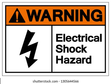 Warning Electrical Shock Hazard Symbol Sign, Vector Illustration, Isolate On White Background Label .EPS10