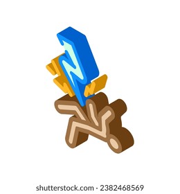 warning electricity isometric icon vector. warning electricity sign. isolated symbol illustration