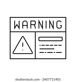 warning electricity line icon vector. warning electricity sign. isolated contour symbol black illustration