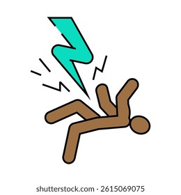 warning electricity line icon vector. warning electricity sign. isolated symbol illustration