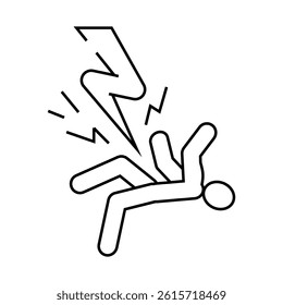 warning electricity line icon vector. warning electricity sign. isolated contour symbol black illustration