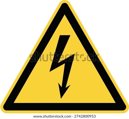 Warning electricity sign vector illustration, GHS hazard pictograms. To warm of electricity. Hazard icons, safety sign.