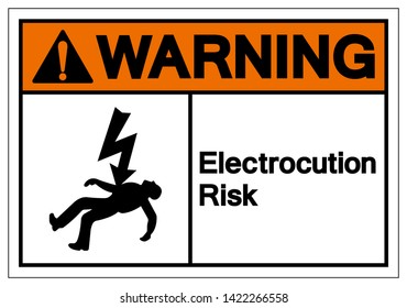 Warning Electrocution Risk Symbol Sign, Vector Illustration, Isolated On White Background Label .EPS10