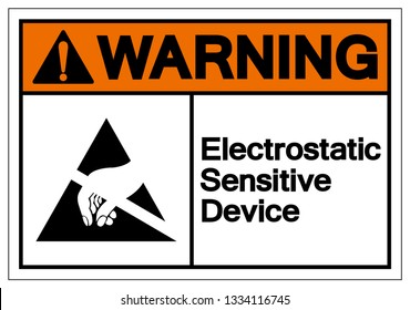 Warning Electrostatic Sensitive Device (ESD) Symbol Sign, Vector Illustration, Isolate On White Background Label. EPS10
