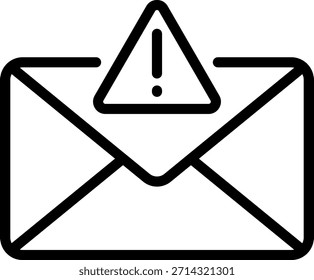 Icono de correo electrónico de advertencia: Símbolo de Vector de alerta de spam