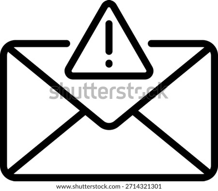 Warning Email Icon: Spam Alert Vector Symbol