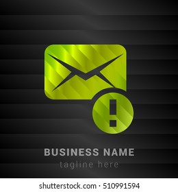 Warning Email Lime Green and Black silk fashion premium icon / Logo