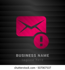 Warning Email Pink and black silk fashion premium icon / Logo