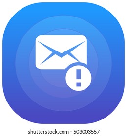 Warning Email Purple - blue circular UI/UX App Icon / Logo Design