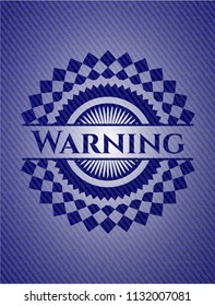 Warning emblem with denim texture