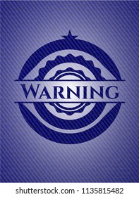 Warning emblem with jean background
