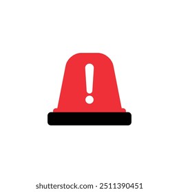 Warning emergency light icon in flat design. Siren alarm concept