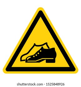 Warning Enclosed Shoes Are Required In The Manufacturing Area Symbol Sign ,Vector Illustration, Isolate On White Background Icon .EPS10 