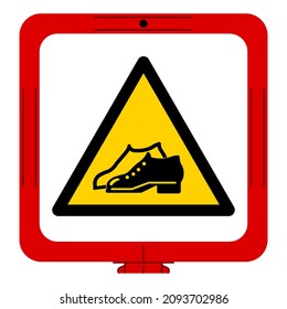 Warning Enclosed Shoes Are Required In The Manufacturing Area Symbol Sign ,Vector Illustration, Isolate On White Background Label .EPS10 