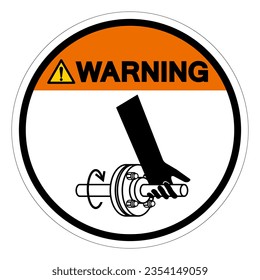 Warning Entanglement Of Hand Rotating Shaft Symbol Sign, Vector Illustration, Isolate On White Background Label .EPS10