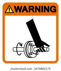 Warning Entanglement Of Hand Rotating Shaft Symbol Sign, Vector Illustration, Isolate On White Background Label .EPS10