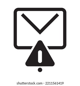 warning envelope icon vector design template