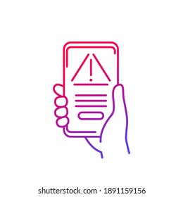 warning, error line icon with a phone
