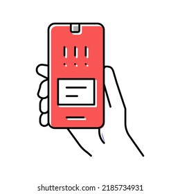 warning error smartphone app color icon vector. warning error smartphone app sign. isolated symbol illustration