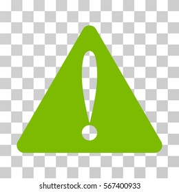 Warning Error vector icon. Illustration style is flat iconic eco green symbol on a transparent background.