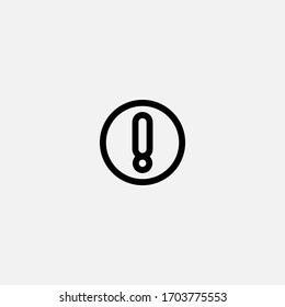icono de contorno del círculo de advertencia