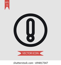 Warning exclamation circle vector icon, illustration symbol
