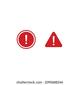 Warning, Exclamation Mark Icon Vector in Flat Style