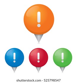 Warning or Exclamation Mark Map Markers