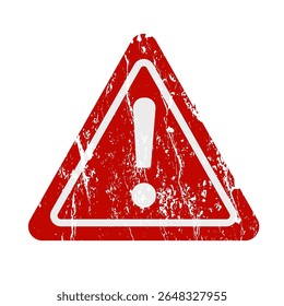  warning – exclamation mark sign with grunge effect – vector illustration