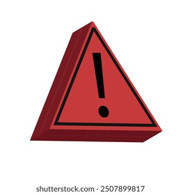 Warning exclamation mark triangle sign, vector illustration with white background.