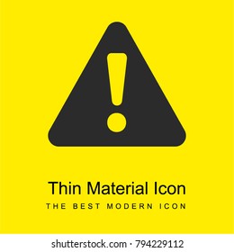 Warning exclamation sign in filled triangle bright yellow material minimal icon or logo design