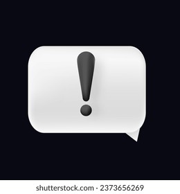 Vector de icono de signo de exclamación de advertencia. Signo de alerta de alerta de aviso de burbuja de voz de punto de exclamación