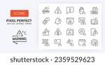 Warning and exclamations marks, thin line icon set. Outline symbol collection. Editable vector stroke. 256x256 Pixel Perfect scalable to 128px, 64px...