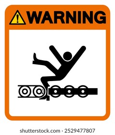Warning Exposed Conveyor And Moving Parts Will Cause Service Injury Or Death Symbol Sign, Vector Illustration, Isolate On White Background Label.EPS10