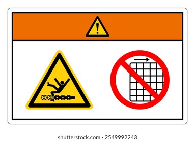 Warning Exposed Conveyor And Moving Parts Will Cause Service Injury Or Death Do Not Remove Guard Symbol Sign, Vector Illustration, Isolate On White Background Label .EPS10